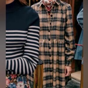 Sezane Leana Dress Carreaux Brooklyn - Size 10 / EU 42